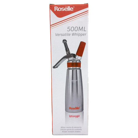 Roselle whipped cream dispenser, 500 ml with 3 decorative nozzles
